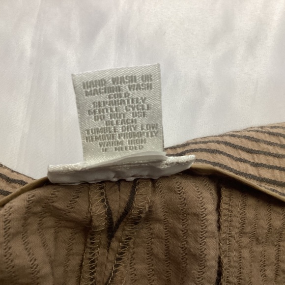 Tweeds Seersucker cotton brown stripe Capris with front and back pockets size 10 - Picture 14 of 16